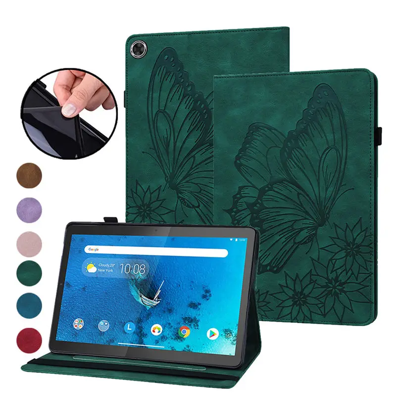 

Для Lenovo Xiaoxin Pad 2022 Case Tab M10 Plus 3rd Gen 10,6 "TB128FU TB125FU Обложка Funda Ретро Бабочка рельефная подставка Coque