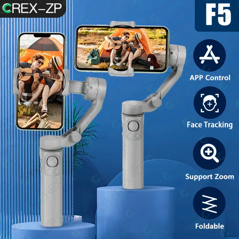 

NEW F5 3-Axis Foldable Smartphone Handheld Gimbal Phone Video Record Vlog Gimbal Stabilizer For iPhone Xiaomi Huawei