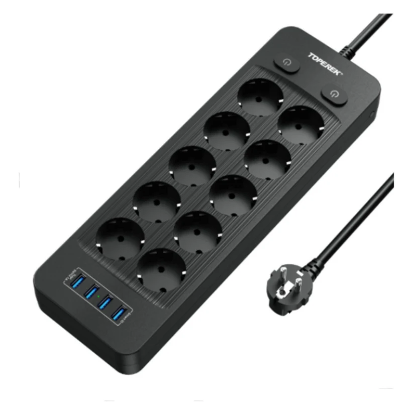 

Европейская удлинитель с несколькими отверстиями, 4USB, 5 В, 4000 А