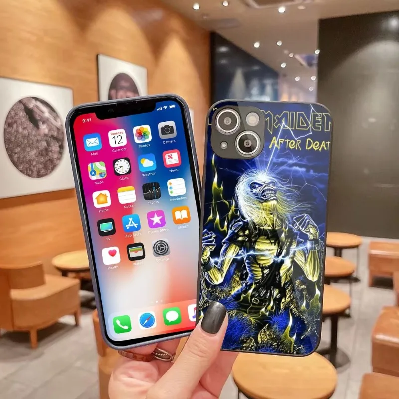 

Модный крутой рок чехол для телефона с черепом для iPhone 14 13 12 11 Pro Max X XR XS 8 7 Plus чехол для телефона из жидкого стекла