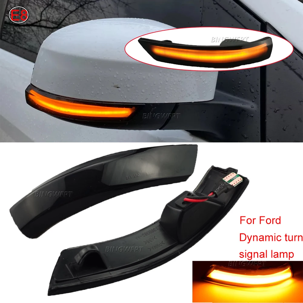

2x Dynamic Turn Signal Light LED Side Rearview Mirror Sequential Indicator Blinker Lamp For Ford Focus 2 3 Mk2 Mk3 Mondeo Mk4 EU