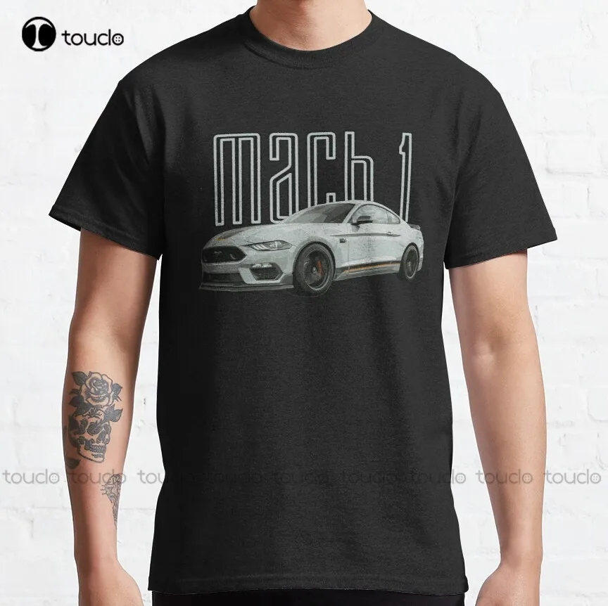 

Mach 1 Mustang Gt 5.0L V8 Performance Car Fighter Jet Gray Classic T-Shirt Beer Shirt Custom Aldult Teen Unisex Xs-5Xl Cotton