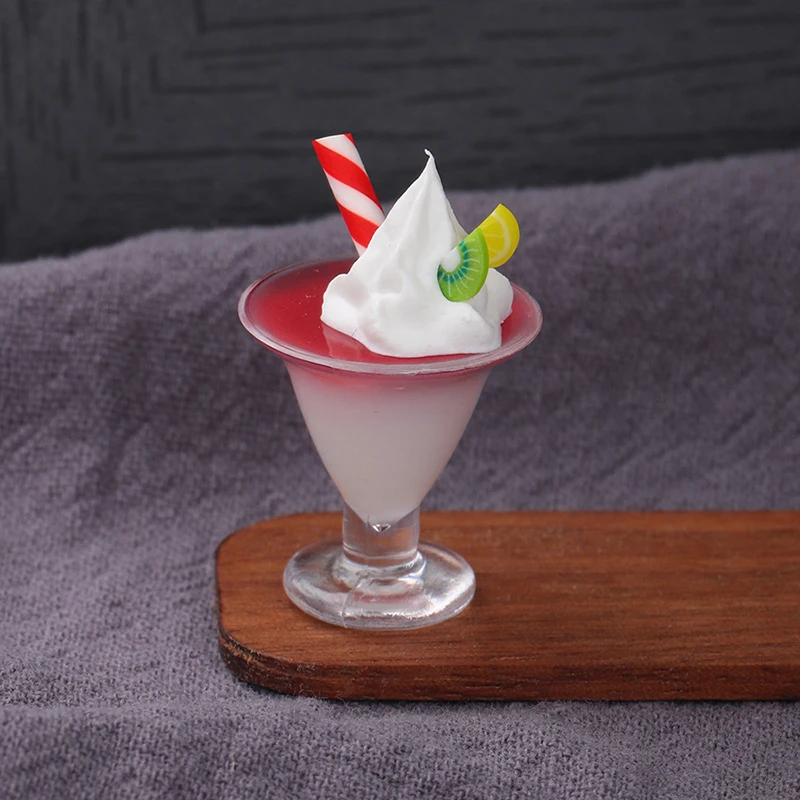

1Pcs Dollhouse Miniature Simulation Ice Cream Stemware Model Kitchen Food Accessories For Doll House Decor Kids Toys Gift
