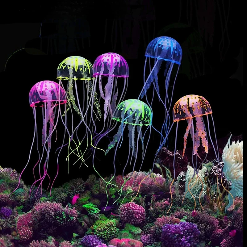 

Artificial Swim Luminous Jellyfish Aquarium Decoration Fish Tank Underwater Live Plant Luminous Ornament Aquatic Landscape