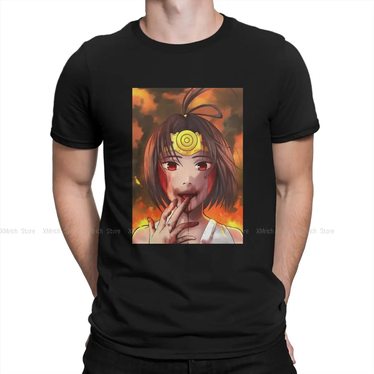 

Men's Mumei T Shirts Kabaneri Of The Iron Fortress Anime Pure Cotton Crazy Short Sleeve Round Collar Tees New Arrival T-Shirt