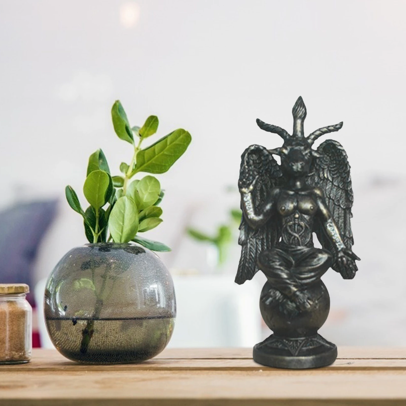 

Satan Goat Baphomet Statue Church Satanic Coagula Statue Divine Goat Satan Figurine Ornament Resin Crafts Sculpture Religious
