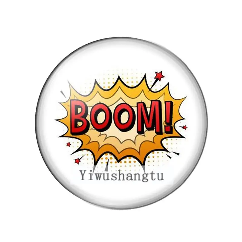 Фото Wordart специальный язык wow Boom Pow Bang 12 мм/20 мм/25 мм/30 мм круглый фотостекло кабошон демонстрационная плоская задняя часть изготовление выводов №4