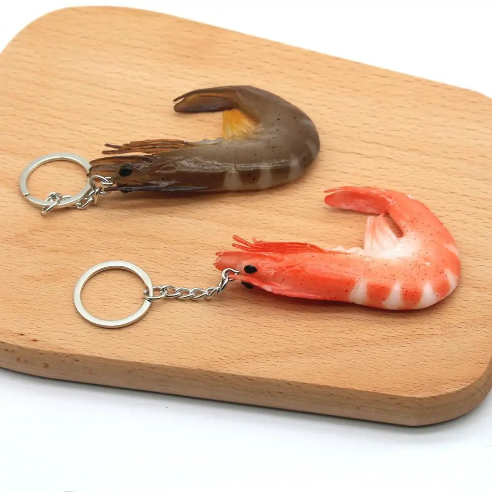 

Attractive Beautiful Simulation Prawn Keychain Pendant PVC Prawn Model Exquisite Detail for Entertainment