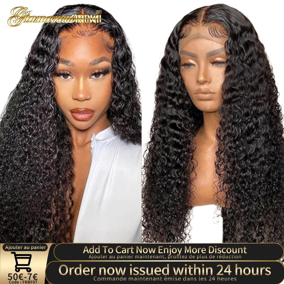 28Inch Curly Lace Frontal Human Hair Wigs For Women Preplucked 13x4 Brazilian HD Transparent Curly Lace Front Wigs Natural Color