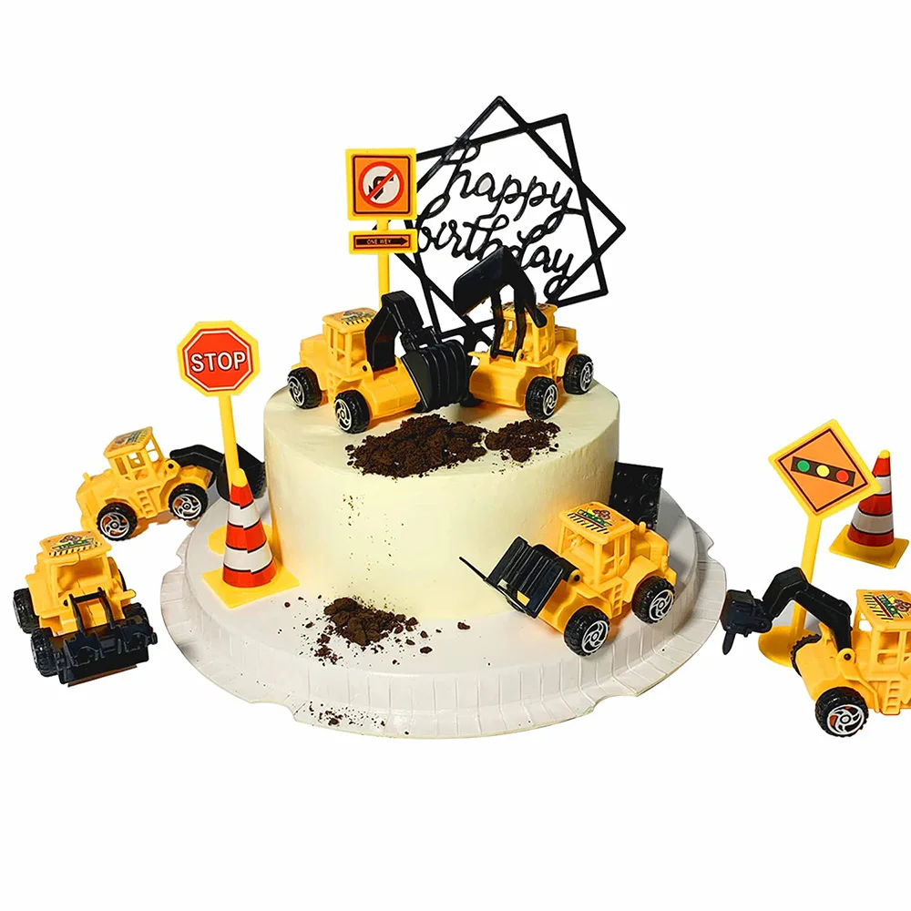 

11Pcs/Set Mini Construction Vehicles Birthday Party CakeToppers Decoration Truck Construction Supplies Trucks Toys