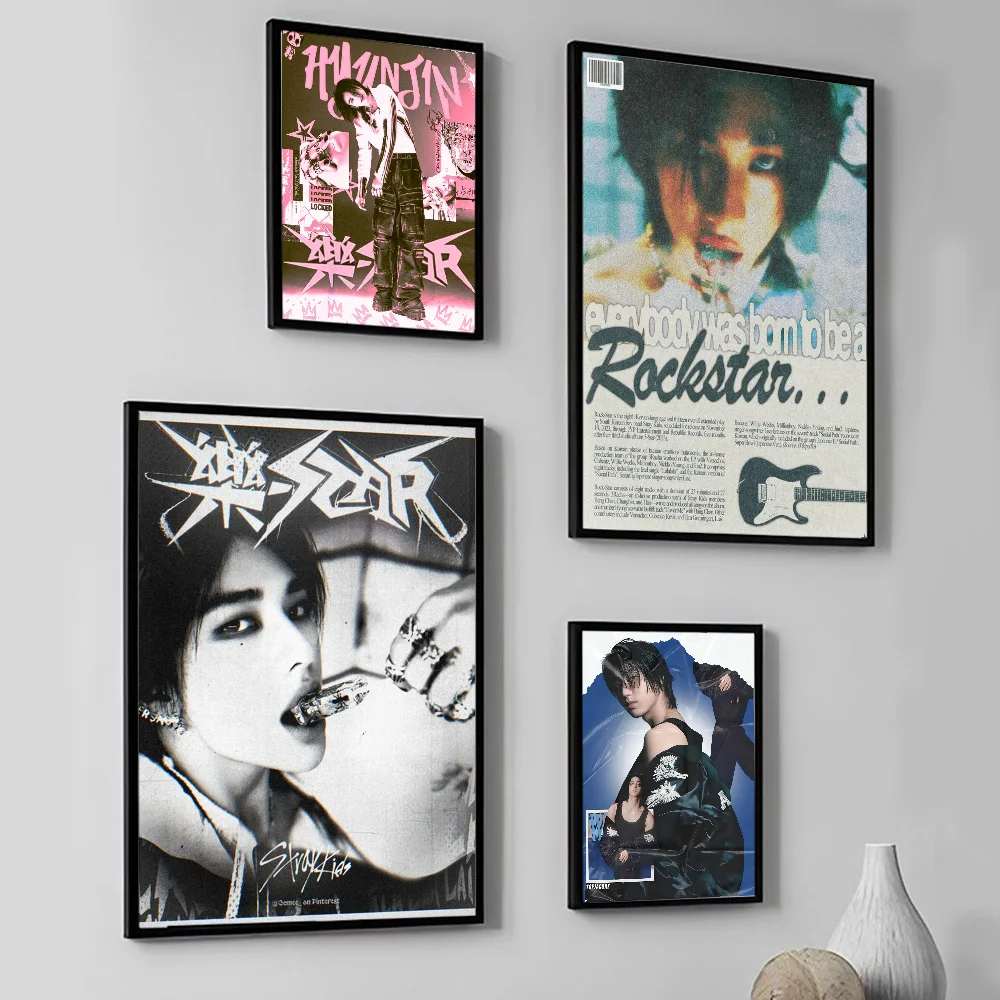 Boy Band Members Skz H-Hyunjin плакат настенное искусство домашний декор комнаты цифровая