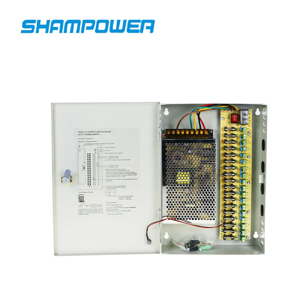 Блок питания для камеры видеонаблюдения 9 каналов 12 В постоянного тока 10 А 20 30