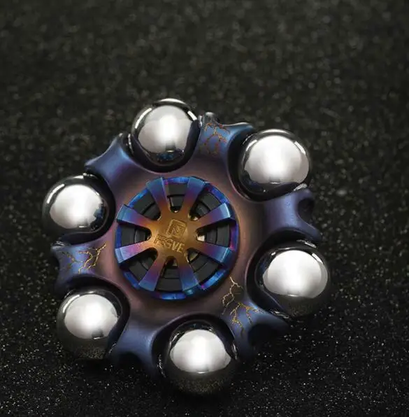 New Titanium Alloy Hand Twisting Spinning Top Gyro Gyroscope Spinner Top Toys EDC Decompression Toy enlarge