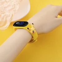 pokemon pikachu kawaii electronic led doll bracelet watch cartoon children student plastic touch waterproof watch birthday gifts
