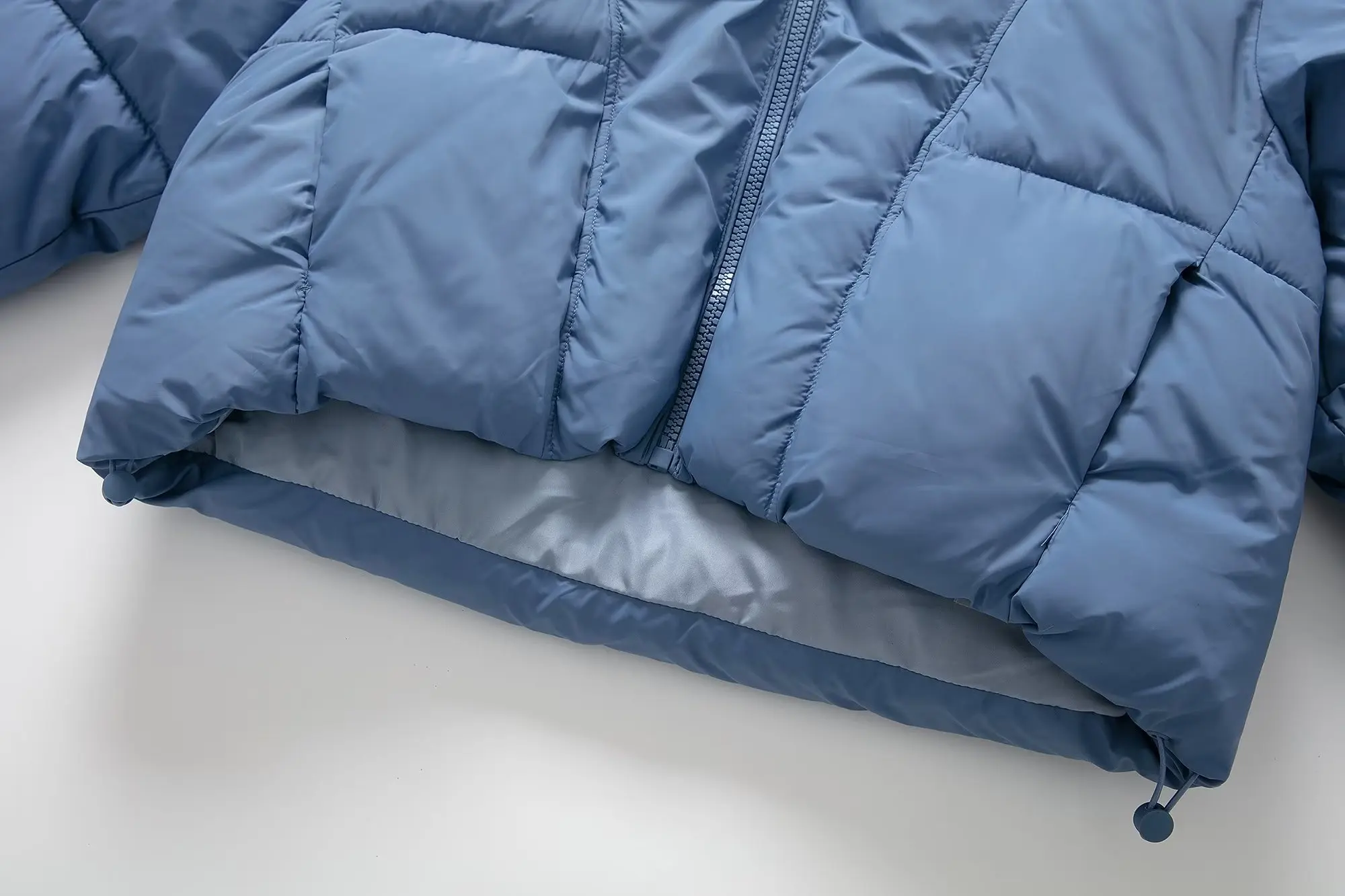 TRAF 2022 Fashion Woman Autumn Winter Coat Pockets Casual Choker Jackets Female Zipper Thick Warm Chic Coats Solid Jackets