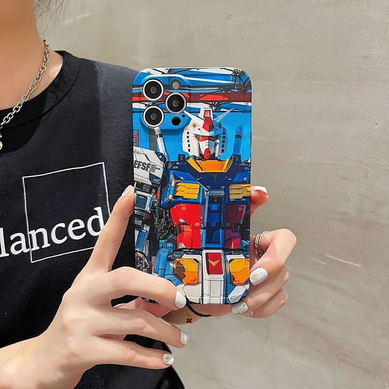 

Anime Gundam Colorful Phone Case Cover for IPhone 7 8 Plus 11 12 13 Pro X XR XS Max Shockproof Case for IPhone 13 Cases