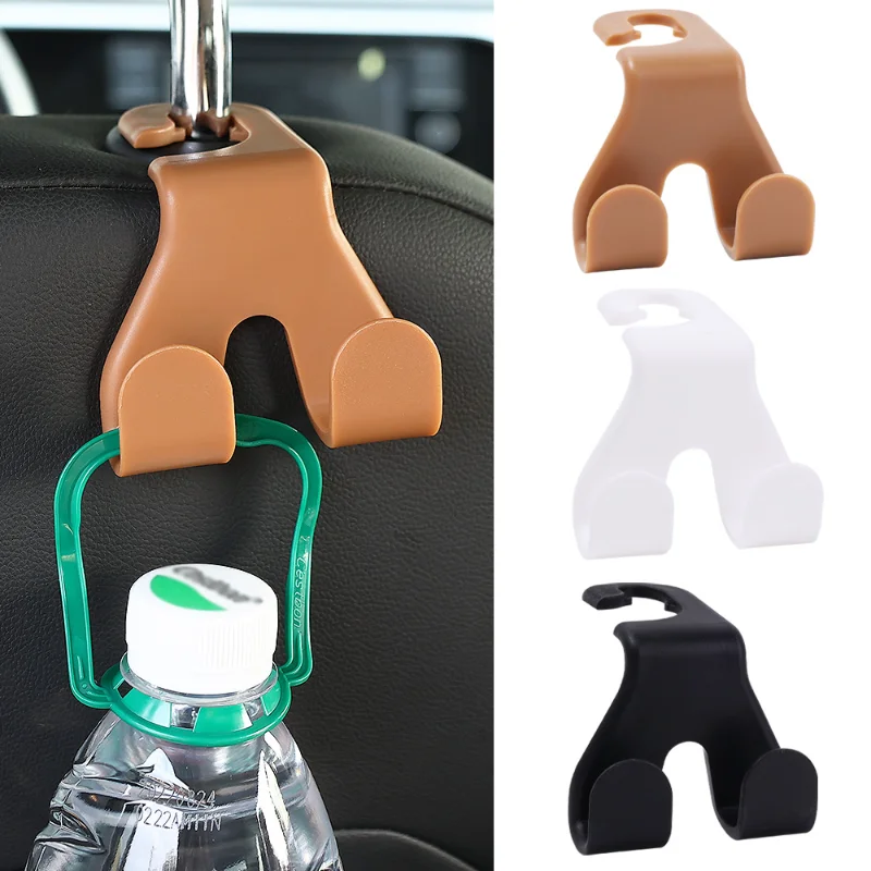 

2Pcs Car Seat Hook Muiltifunction Back Seat Double Hook Auto Headrest Hanger Organizer Holder Interior Hooks Storage Rack Tools