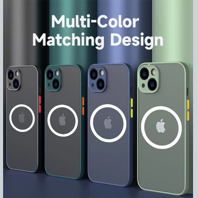 For Magsafe Luxury Silicone Transparent Case for iPhone 14 13 12 11 Pro Max X XS Xr 7 8 Plus Magnetic Wireless Charging Cover