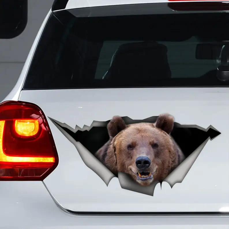 

Grizzly car sticker , Grizzly car decal, brown bear sticker,bear decal