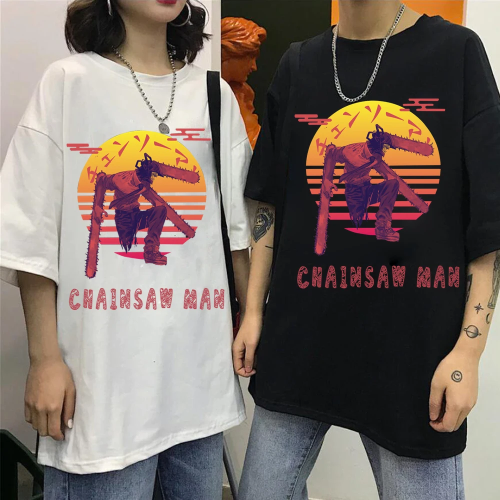 

Chainsaw Man Print T-Shirt Summer Oversized Men Women Unisex Sportswear Hip Hop Top Tees