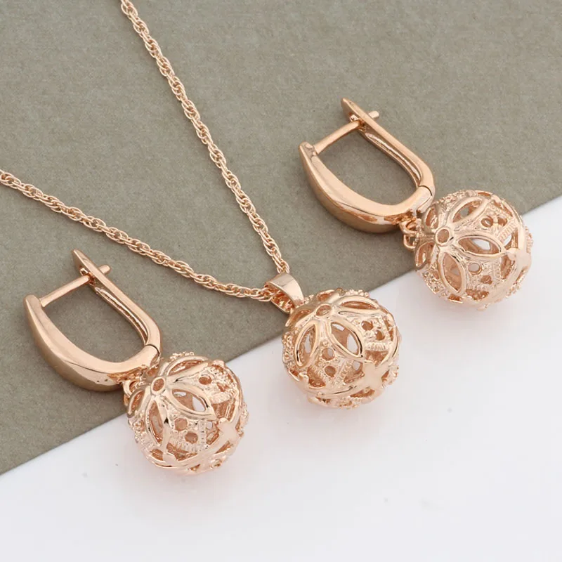 

Classic 585 Rose Gold Color Jewelry Sets for Women Aesthetic High Quality Luxury Wedding Jewelry Sets Free Shipping 2022