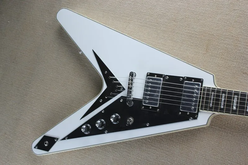 

Guitarra elétrica, corpo de mogno, rosewood fingerboard, branco voar v, guitarra à venda, frete grátis