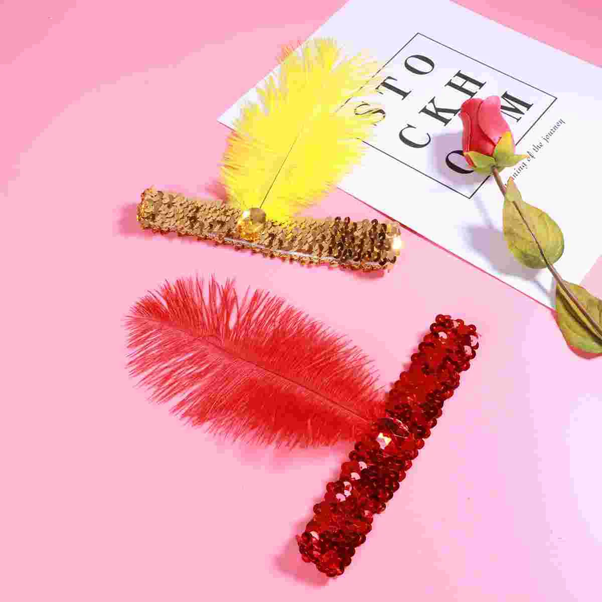 

4 Pcs Hair Band Cospaly Accessories Women Party Sequin Headdress Jewels Girls Sequins