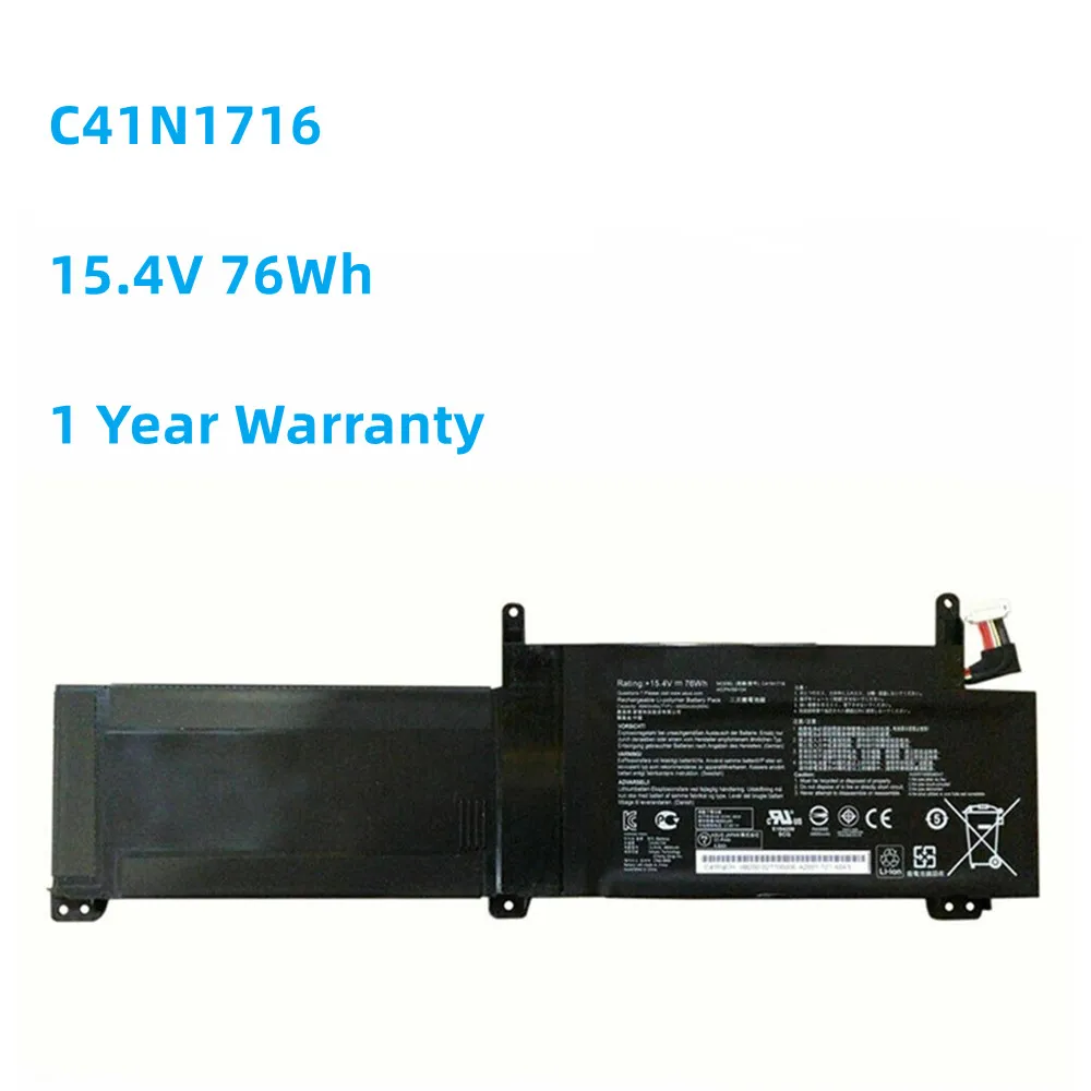 

New 15.4V 76Wh C41N1716 Laptop Battery For ASUS ROG Strix GL703GM Scar Edition ASUS ROG STRIX S7BS8750 S7BS GL703GM-DS74