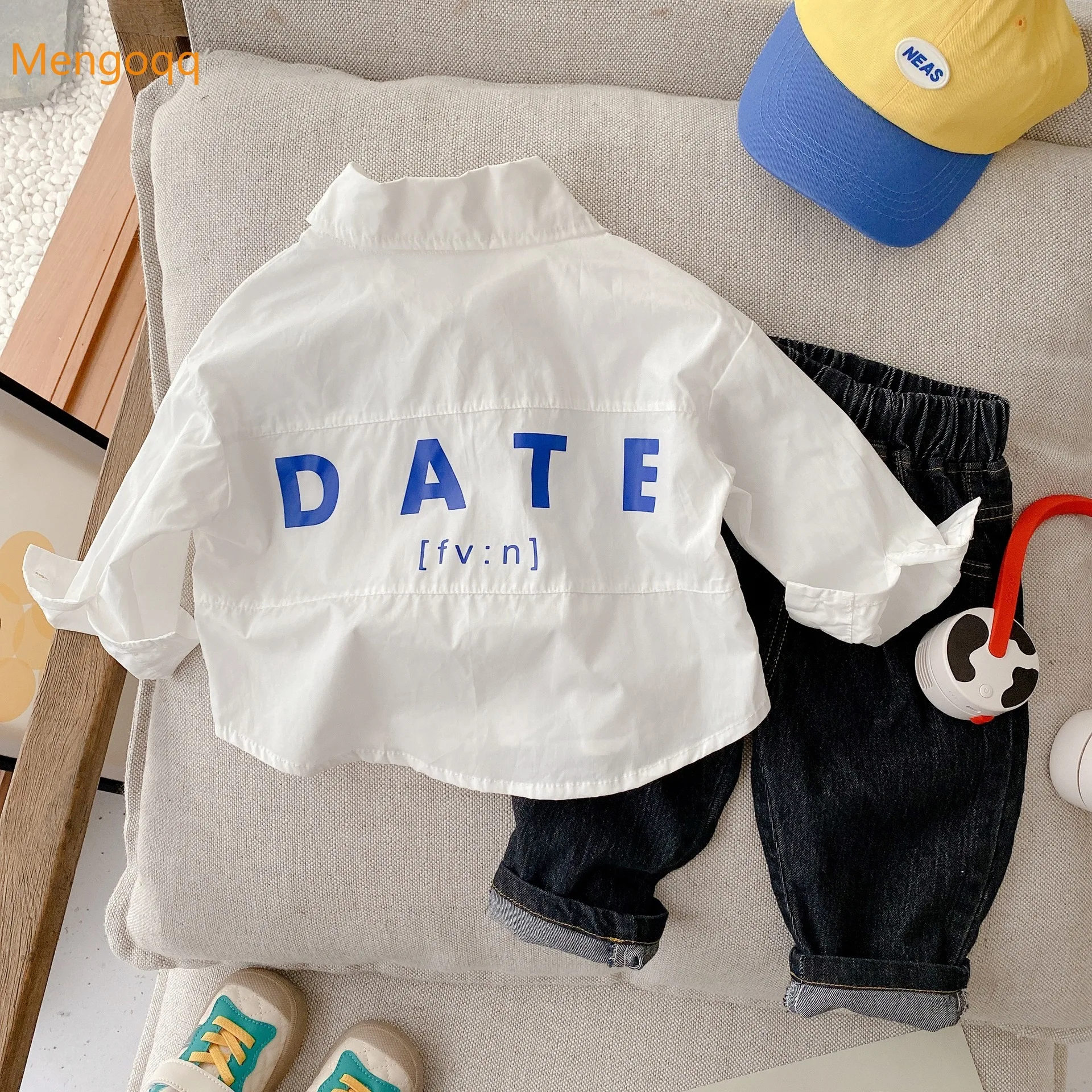 

Mengoqq Handsome Boys Autumn Spring Full Sleeve Letter Single-breasted Top Shirts Kids Baby Children Fashion Clothing 6M-6Y