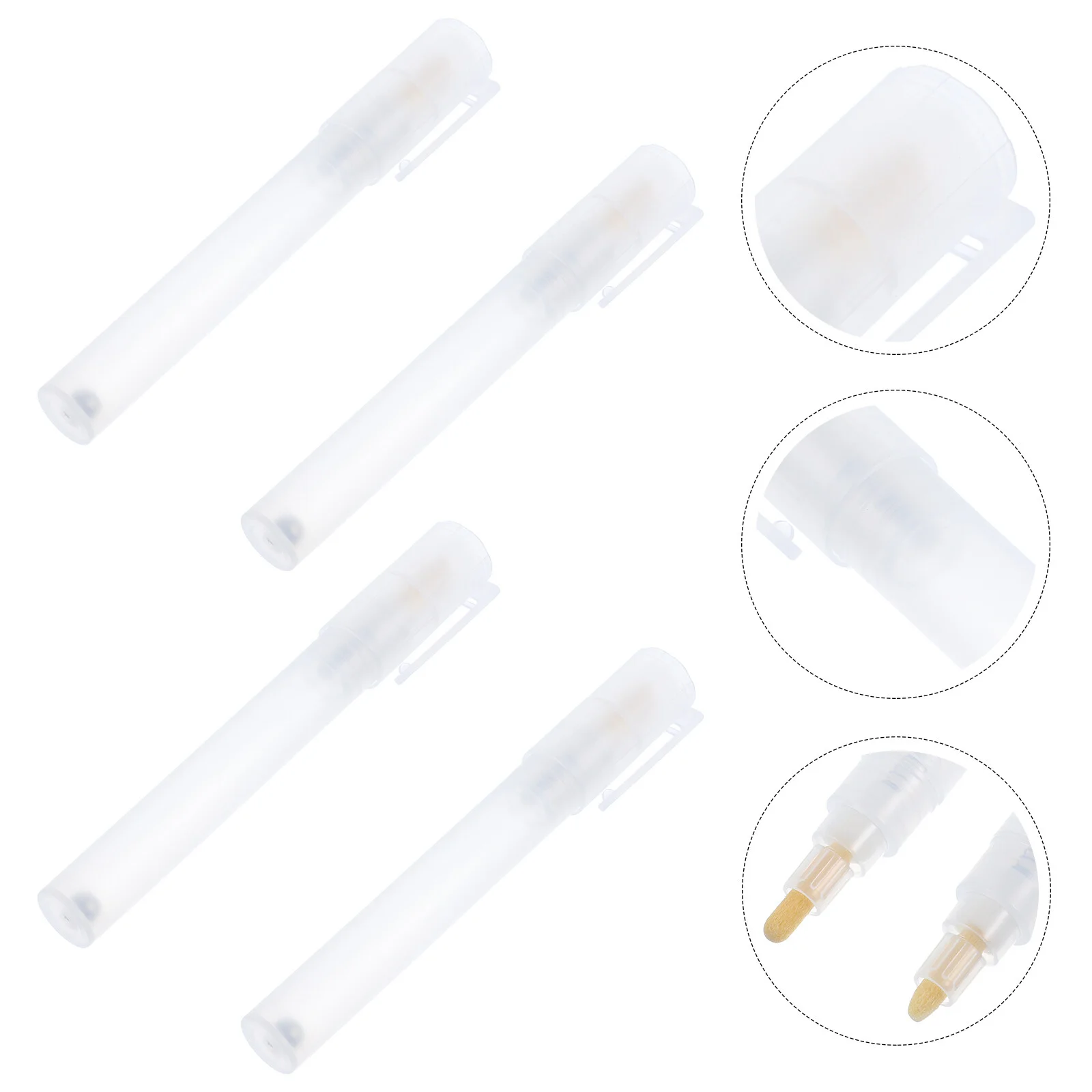

4Pcs White Pen Holder Sticks Fine Tip Pens Fine Tip Pens White Pens Empty Markers Accessories Marker Shell