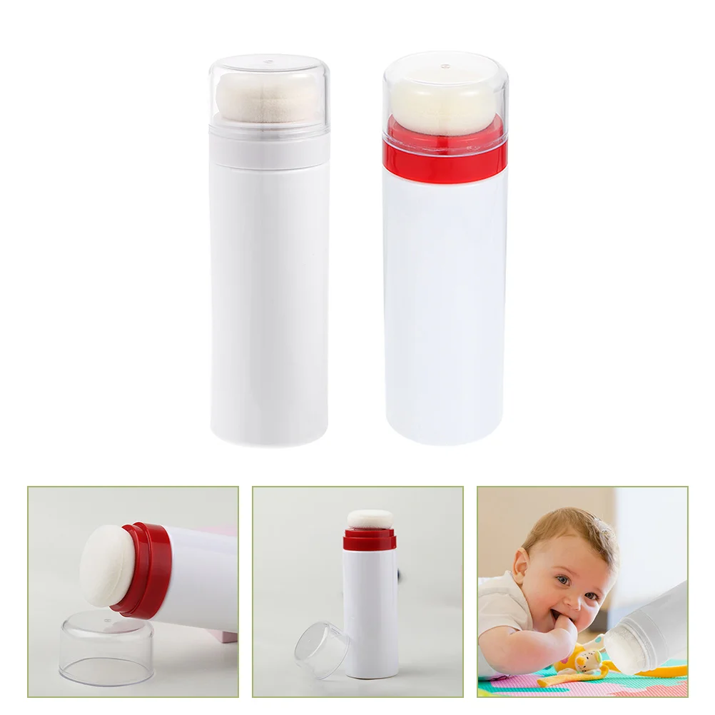 

2pcs Portable Baby Powder Puff Bottles Baby Body Talcum Powder Containers