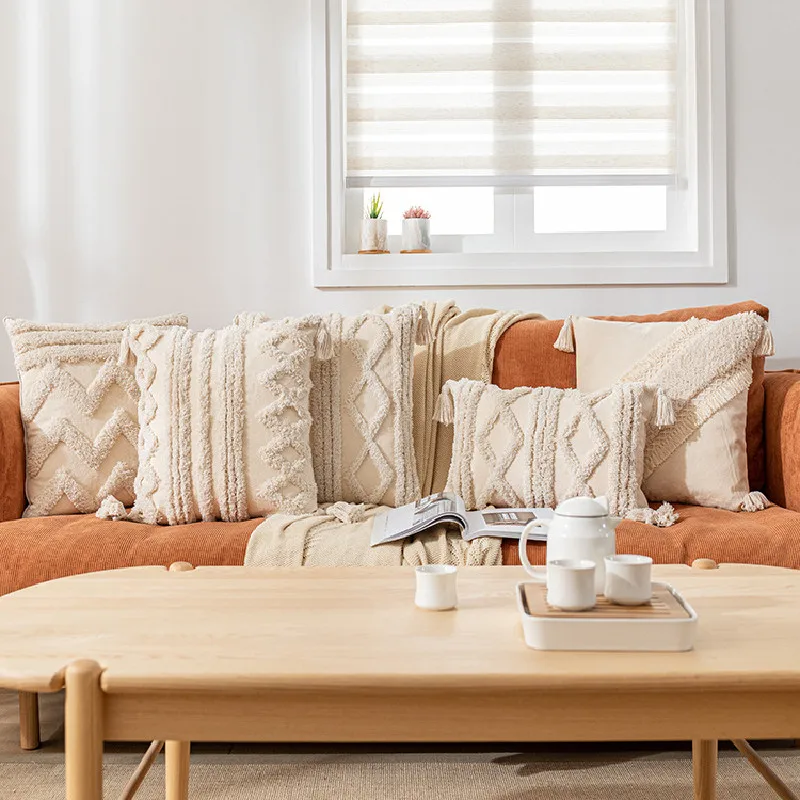 

Бежевая яркая обложка, современный минималистичный декоративный чехол ручной работы для дивана, стула, подушки для украшения комнаты 45x4 5/30x50 см