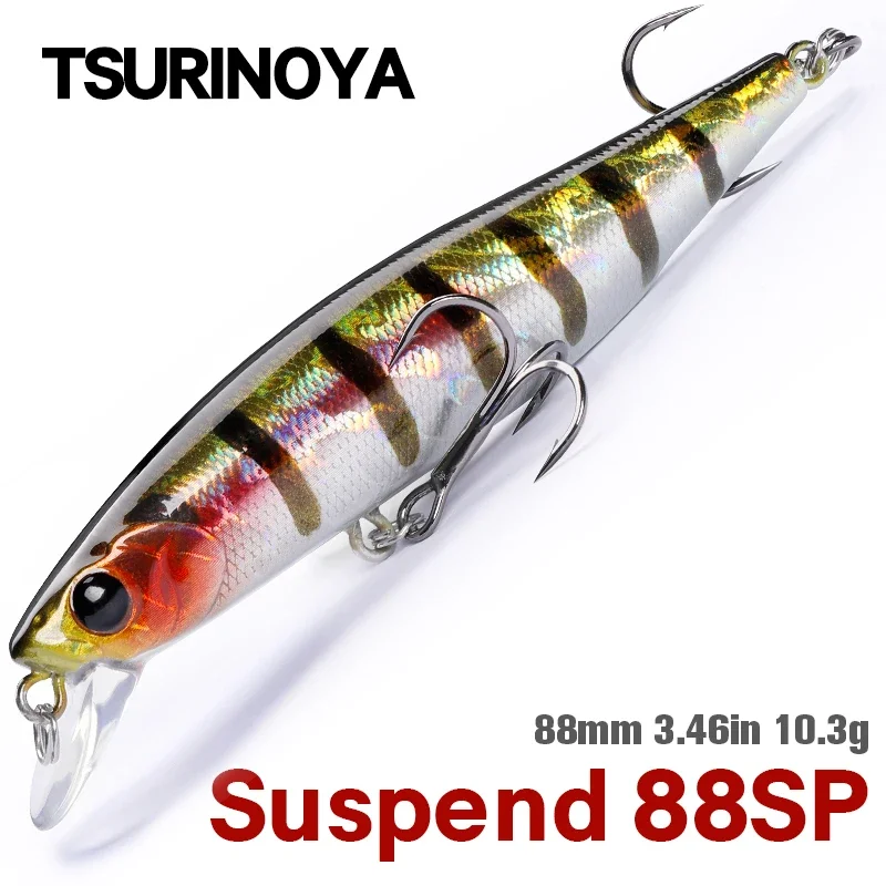 Фото TSURINOYA 88 мм 10,3 г 88SP подвесная приманка для гольяна DW76, рыболовная приманка для дальнего заброса, щука, окунь, джеркбейт, снасти, искусственная жесткая приманка