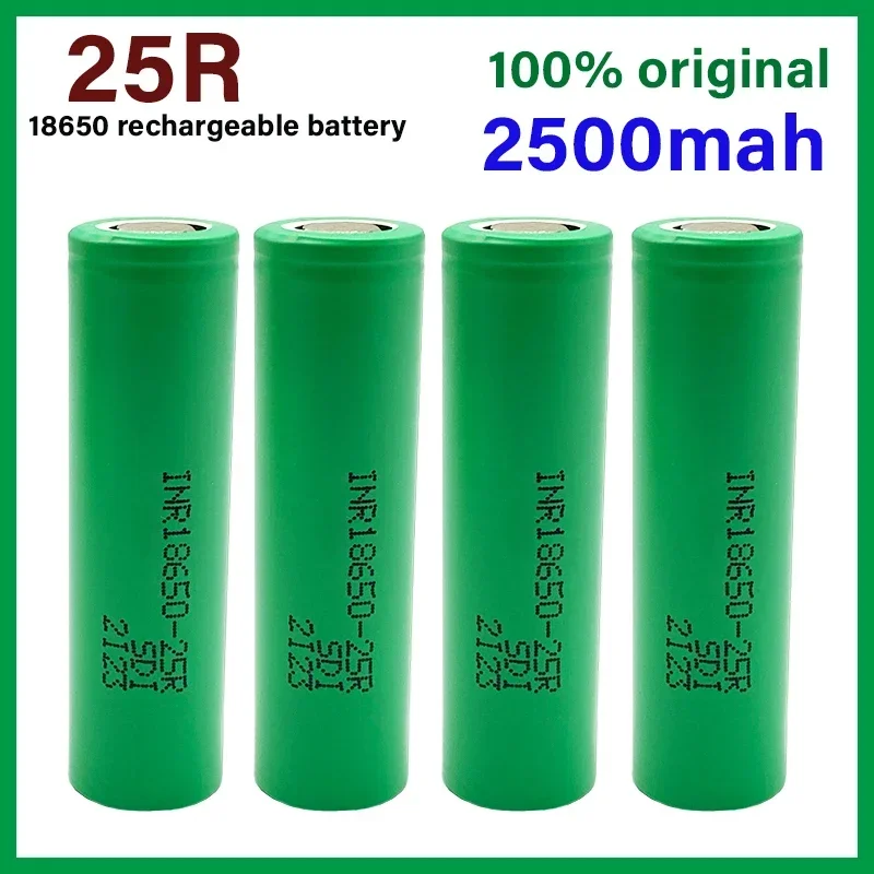 

Free Shipping 1-20PCS Original Rechargeable Battery 3.7V 2500mah INR18650 Battery 25R 20A Lithium Battery Screwdriver Flashlight