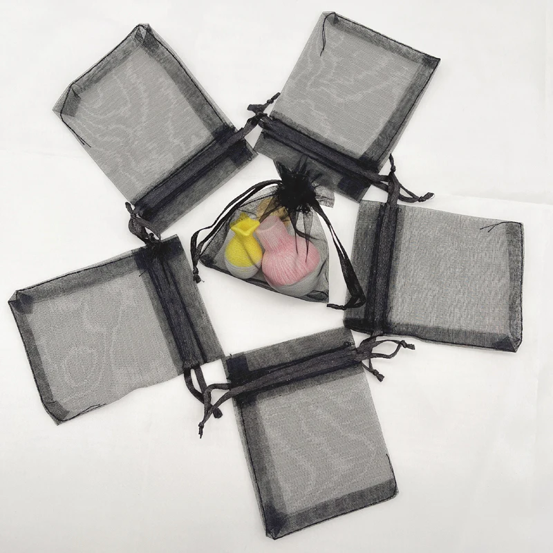 100 шт./партия подарочные пакеты из органзы на шнурке