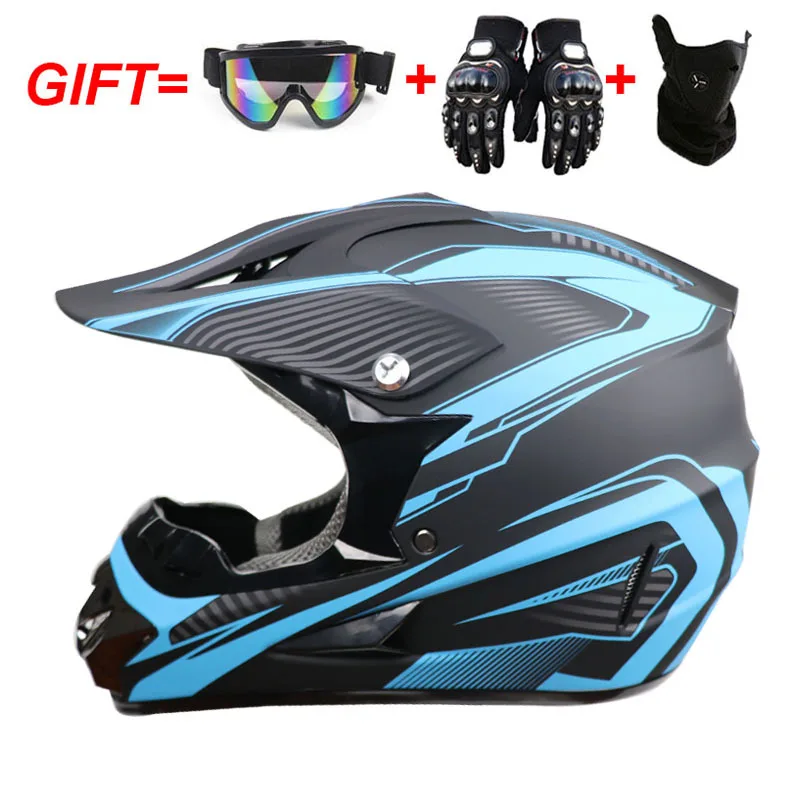 Professional Motorcycle Helmest Off-road Helmet Racing Motocross Casque Moto Helme with Goggles gloves mask Suitable For Kids