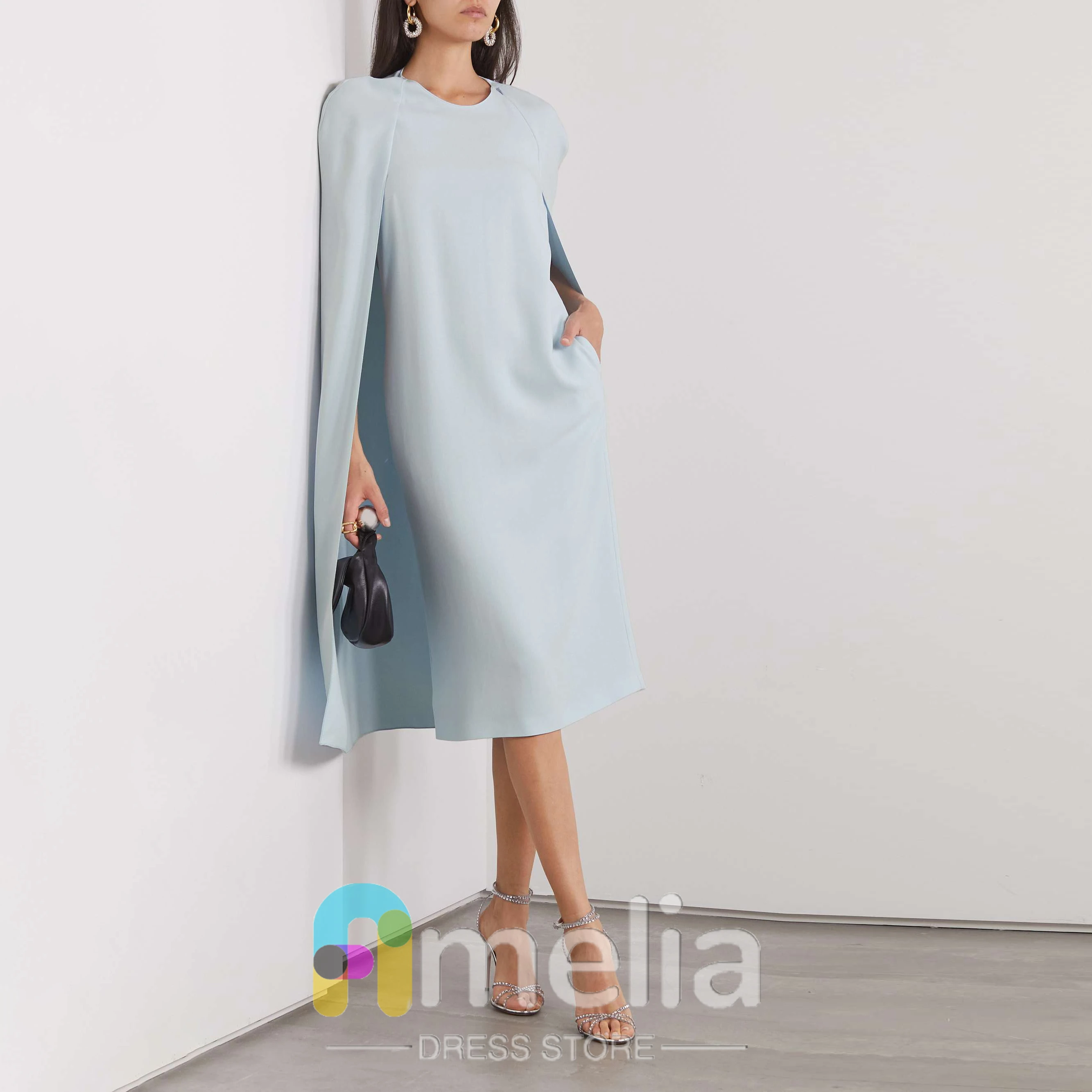 Женское вечернее платье с круглым вырезом Amelia Dubai ТРАПЕЦИЕВИДНОЕ ПЛАТЬЕ до