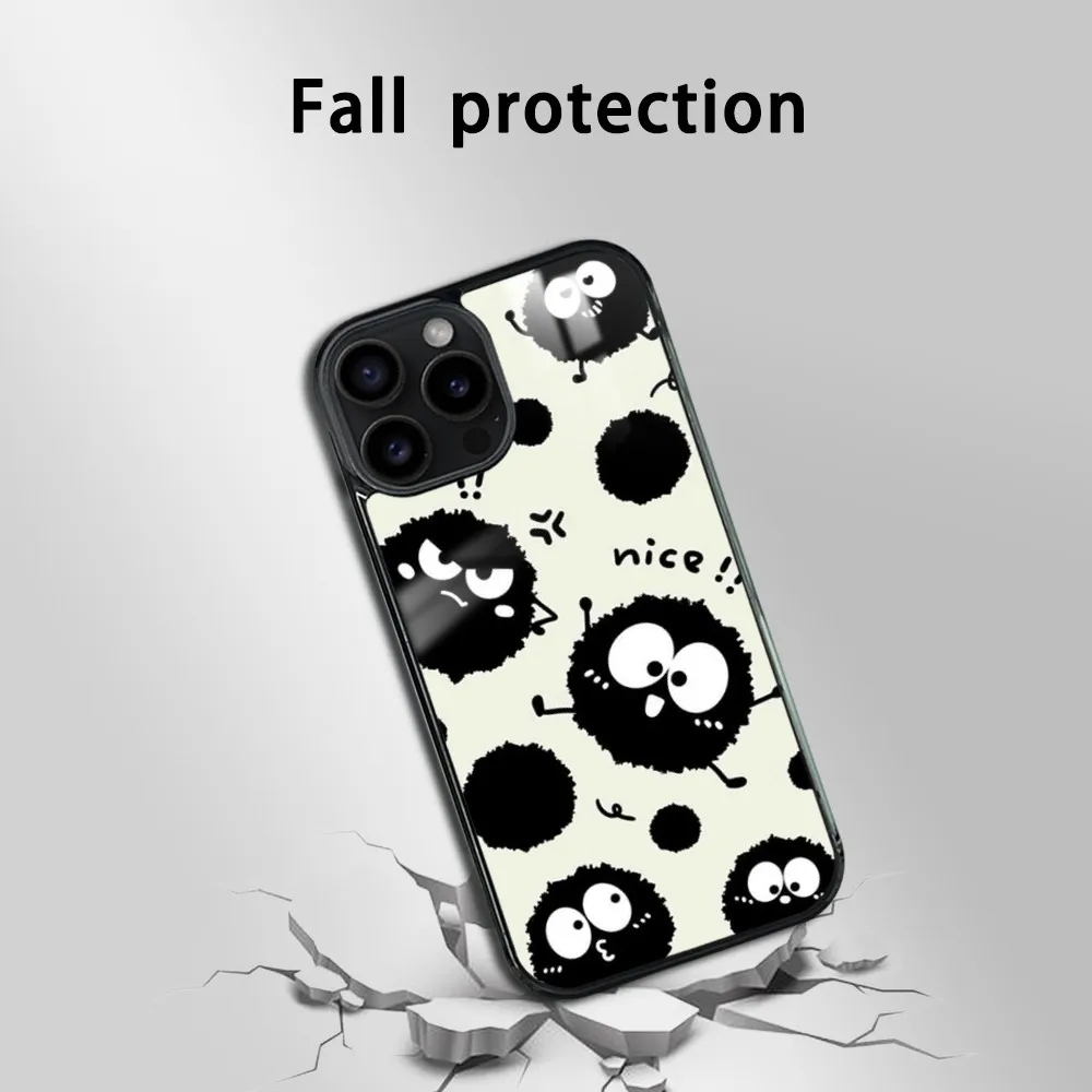 Чехол для телефона Lovely Soot Sprites iPhone 16 15 14 13 12 11 Pro Max Plus Mini Magsafe Mirror беспроводной