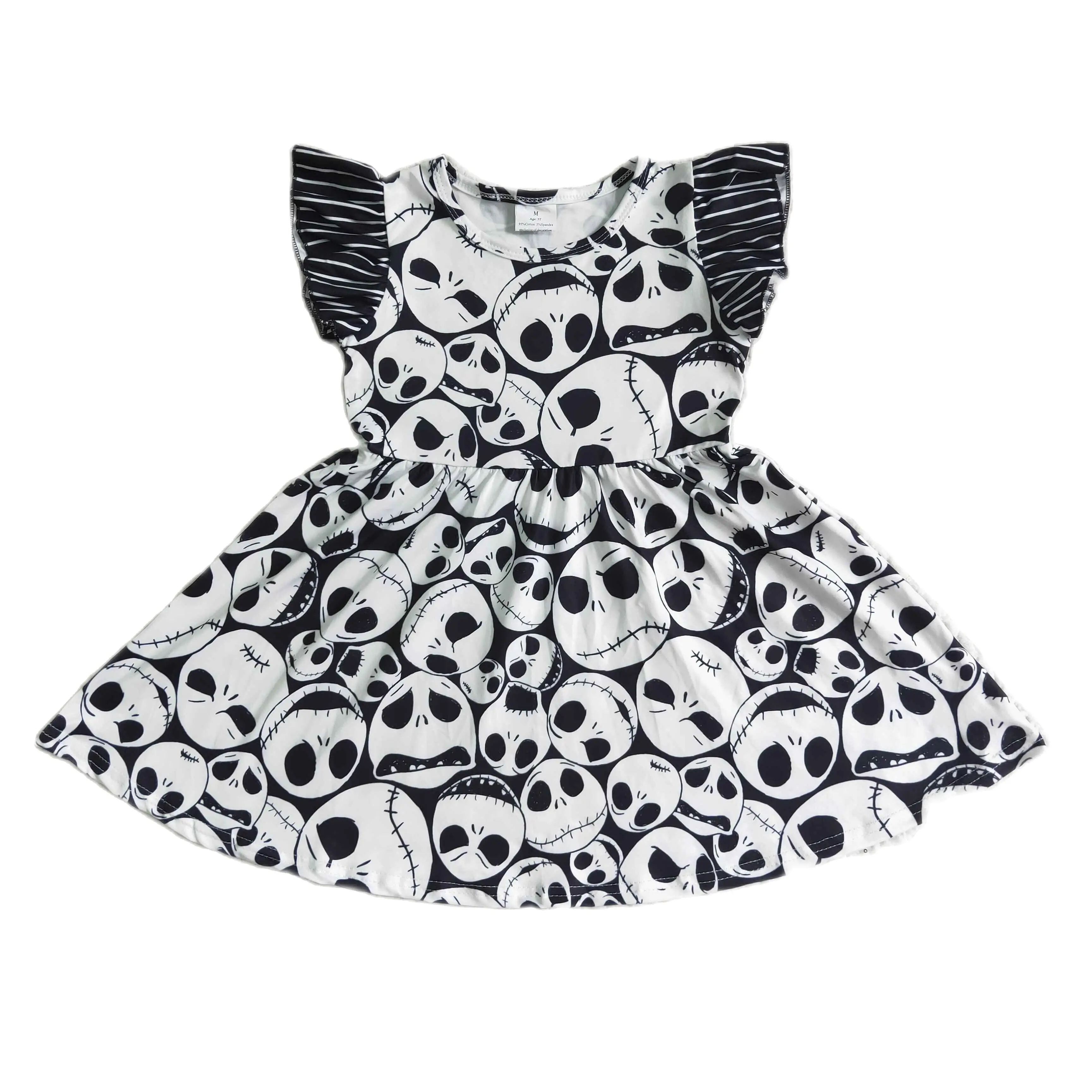 

Fashion Kids Halloween Clothes Flutter Sleeve Toddler Boutique Baby Dresses For Girls