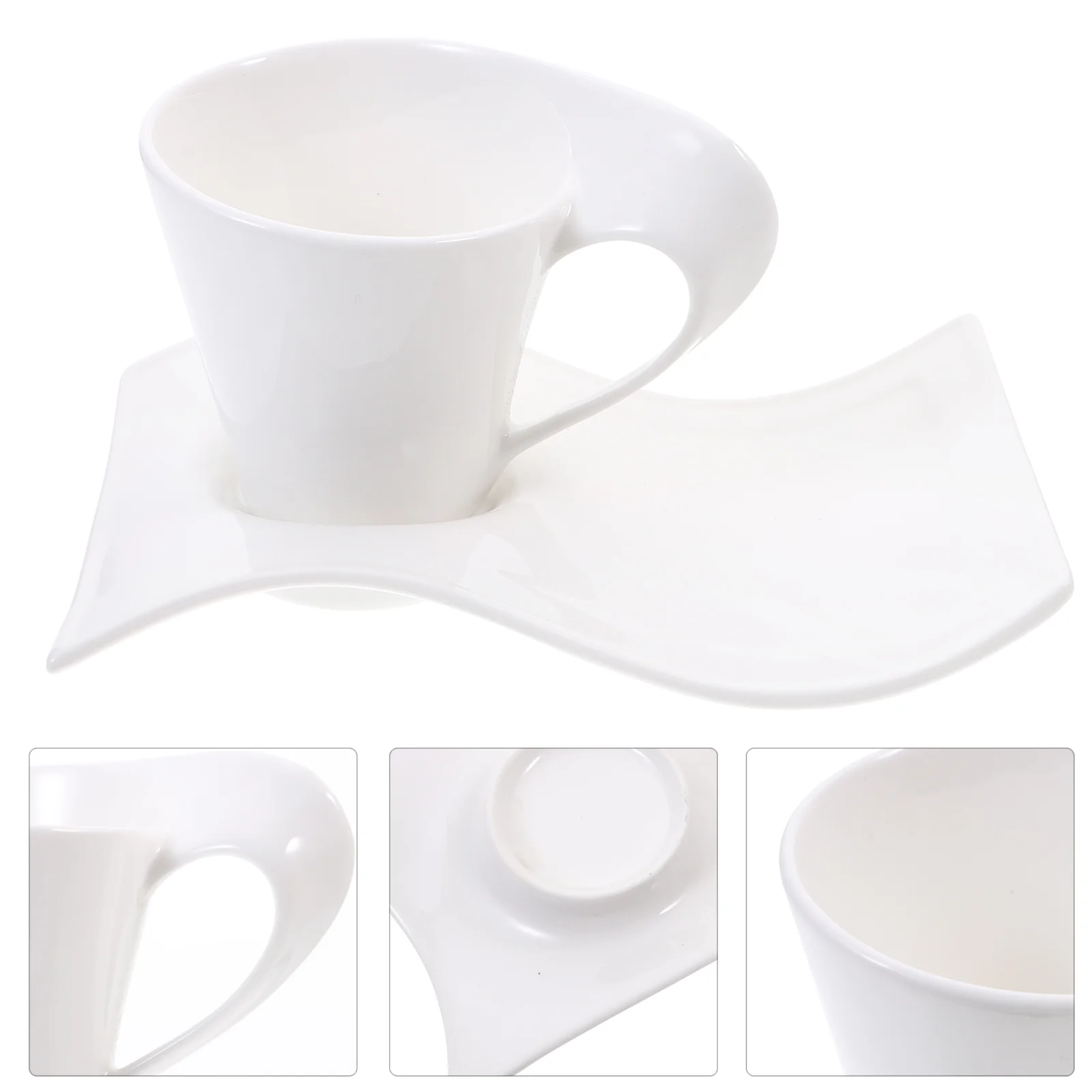 

Cup Mug Coffee Ceramic Tea Cups Wave Saucer New Cappuccino Latte Porcelain Caffe Espresso Set Saucers Water Cafe Drinking