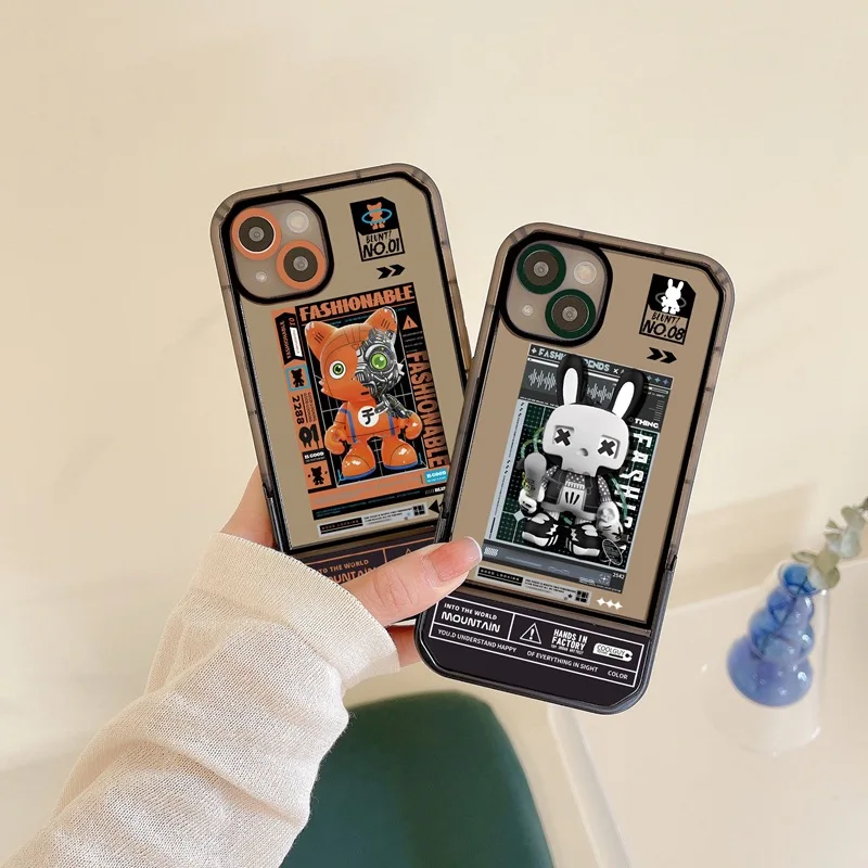 

Creative Cartoon Invisible Stand for iphone 13 12 11 PRO MAX X XR XS XSMAX Phone Case All-inclusive Soft Frosted Cover Fundas
