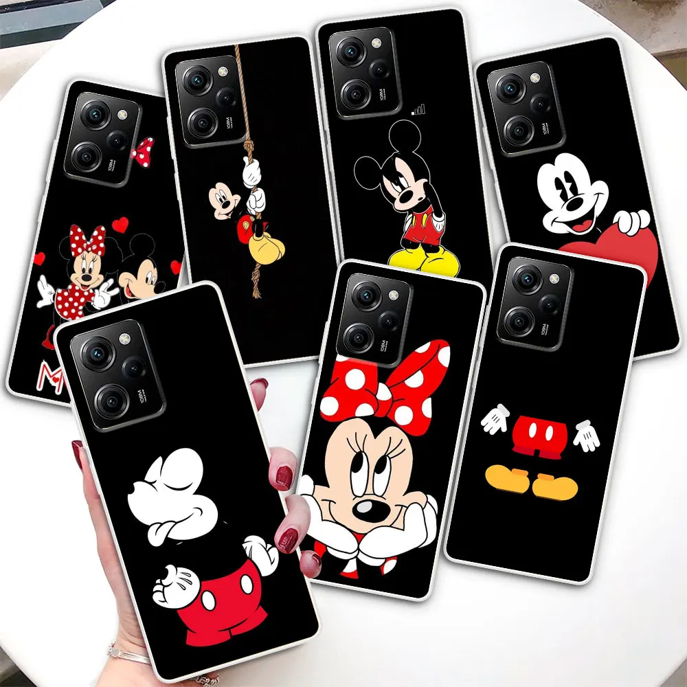 

Cartoon Mickey Minnie Mouse for Xiaomi Poco X5 X4 Pro M5s Case F3 M5 Pocophone F1 X3 X4 GT M4 F2 Transparent Silicon Phone Cover