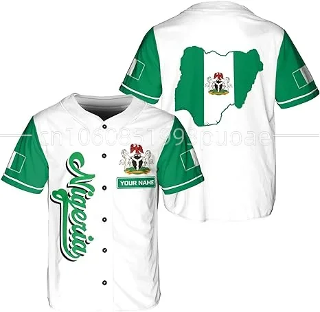 Baseball Jersey Personalized Name Nigeria 3D Shirt Gift Casual Fashion Men's and Women's Clothing