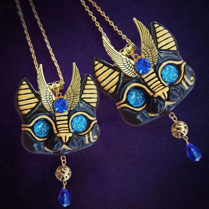 

Exquisite Cat Wind Chime Necklace for Women Animal Delicate Fashion Pendant with Wings Cheap Wholesale Jewelry Anniversary Gifts