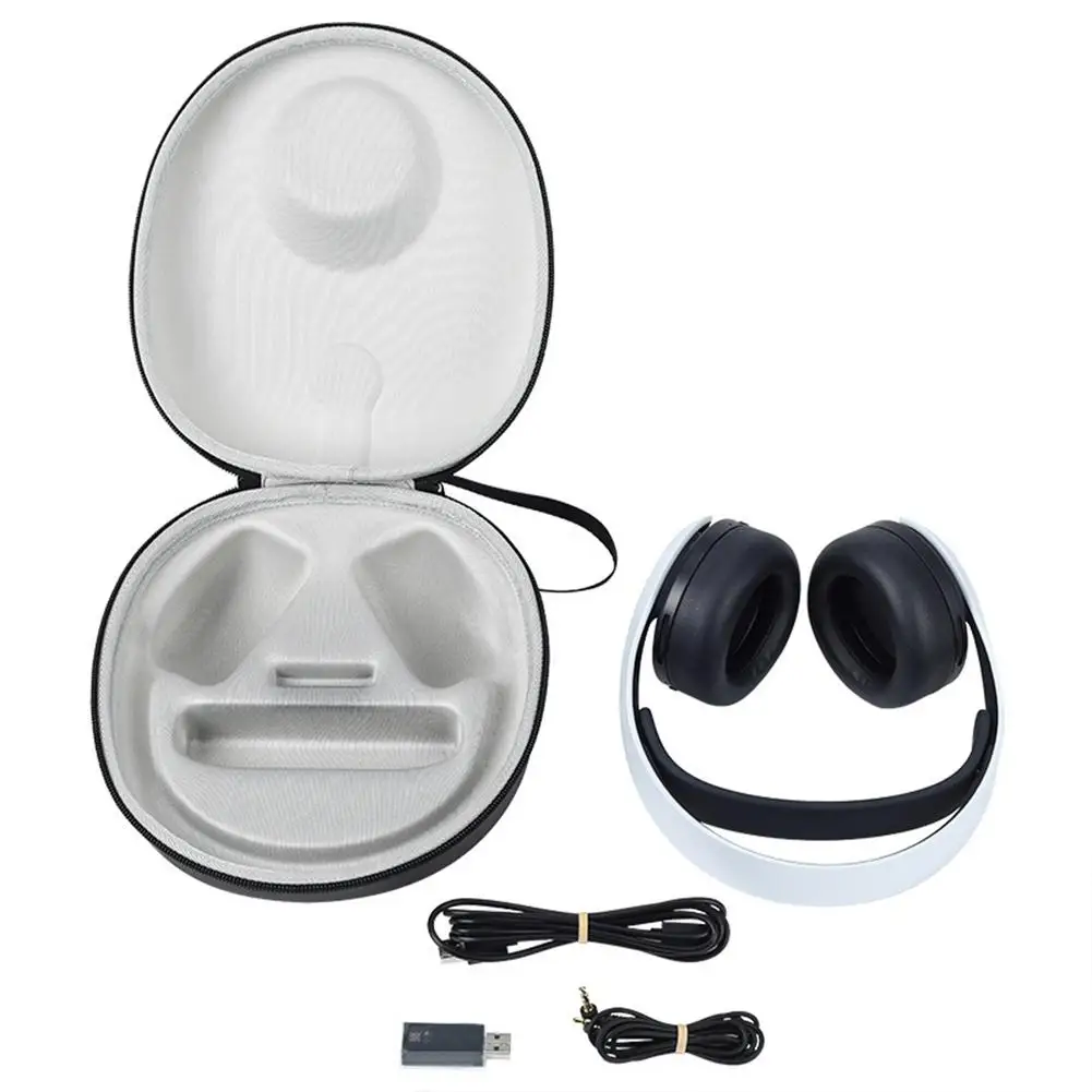 

Portable Storage Bag Anti-fall Travel Shockproof Carrying Case Cover Zipper Box Compatible For Ps5 Pulse 3D Wireless Headset