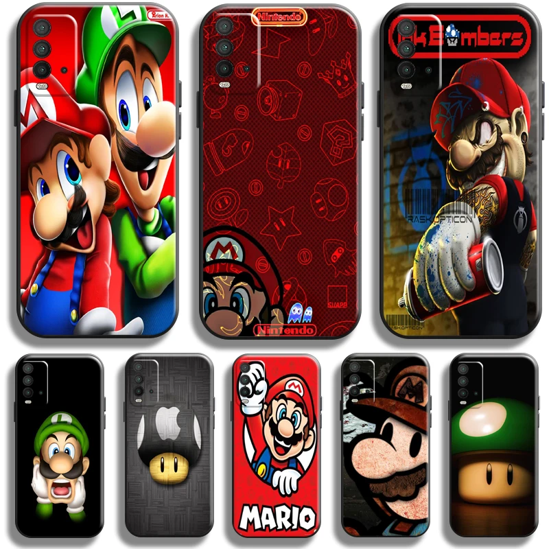 

Cartoon Cute Super Mario Bros For Xiaomi Redmi 9T Phone Case For Redmi 9T Case Silicone Cover Soft Funda Back Black Coque