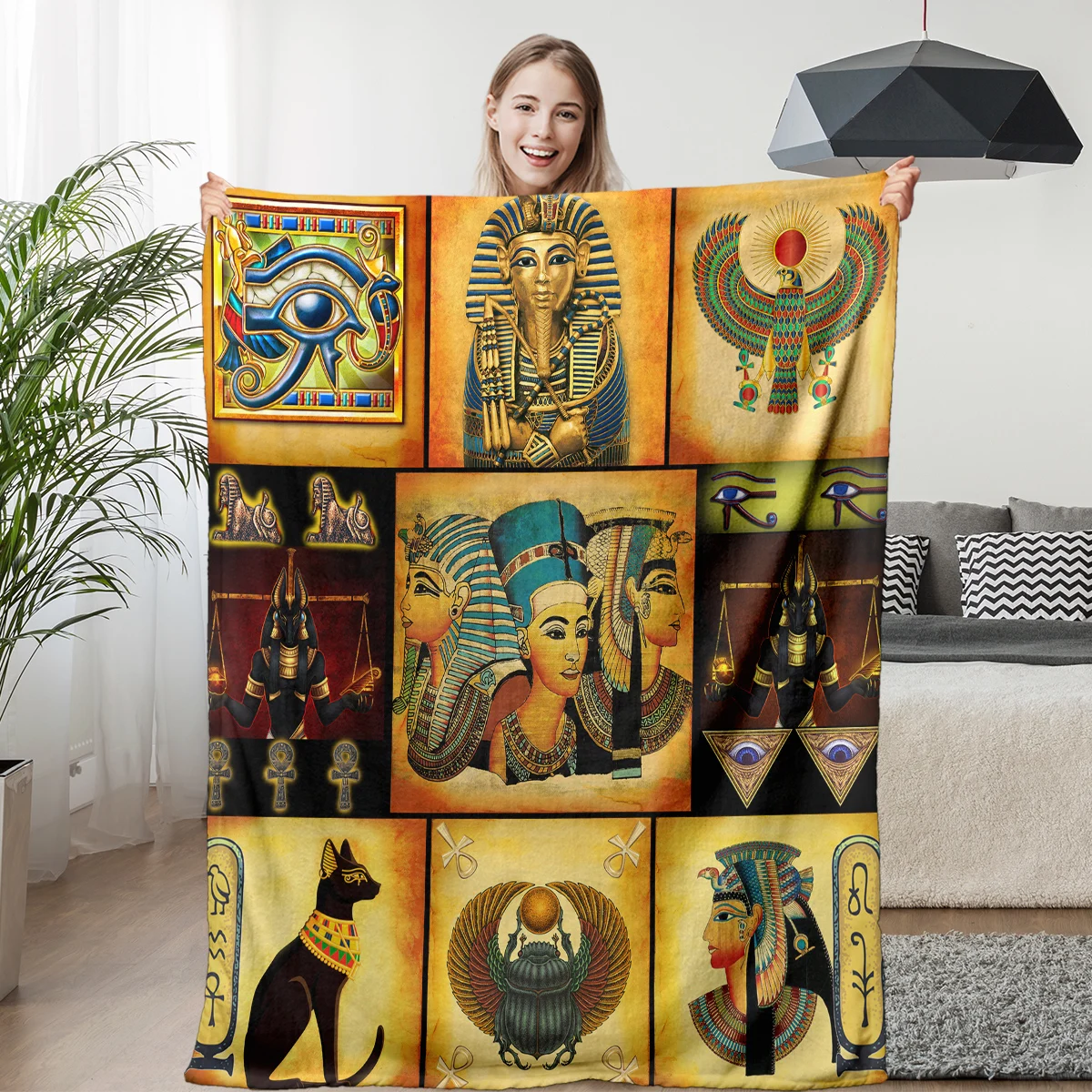 

Фланелевое Одеяло с рисунком древней культуры Египта, таинственный символ глаза хора, одеяло для дивана или кровати, Прямая поставка