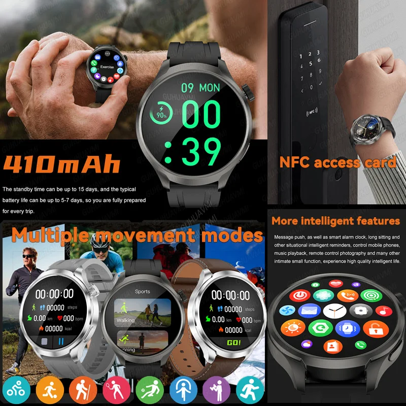 Умные часы DK69 GPS с отслеживанием местоположения, HD-экраном 1,85 дюйма, G-сенсором, NFC, Bluetooth-вызовами, мониторингом здоровья, водонепроницаемостью IP67 и спортивными режимами (art.: 3920dc75885ee) - 3920dc75885ee