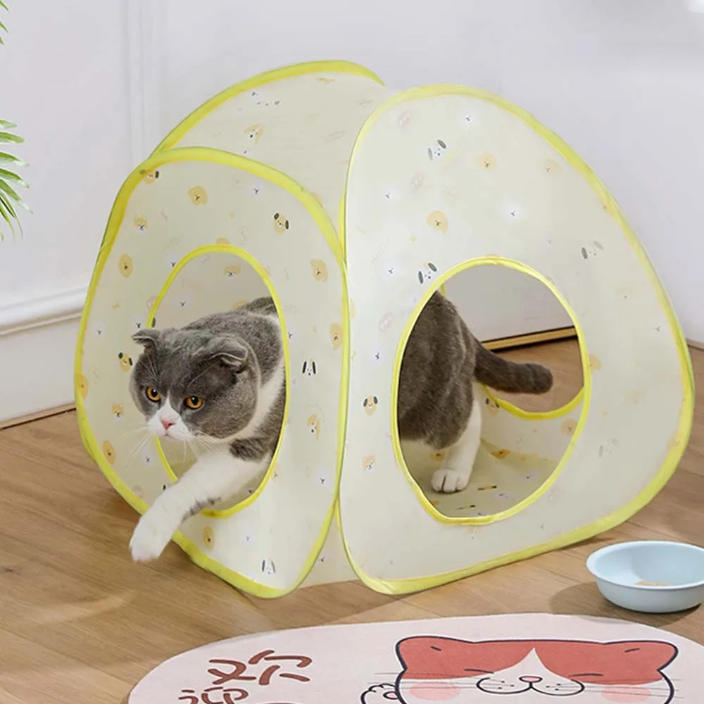

Foldable Cat Tent Nest Warm Cats Puppy Sleeping Bed Mat Indoor Small Dogs Cats House With Thick Cushion Doorplate Home Decoratio