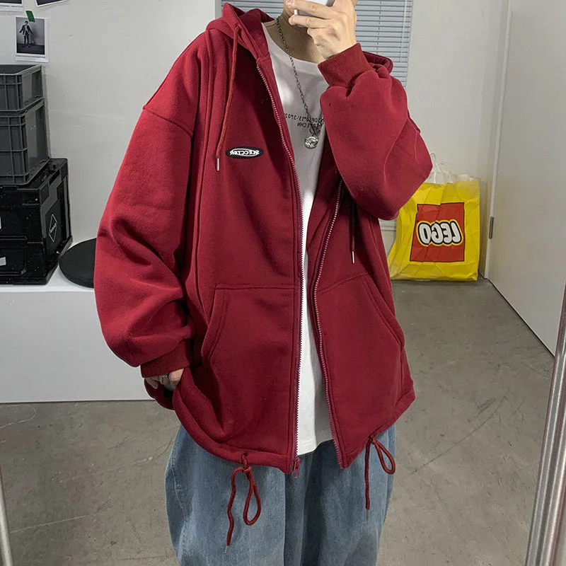 

Осенняя Женская модная брендовая свободная Мужская Корейская одежда с большими карманами Harajuku унисекс толстовки на молнии
